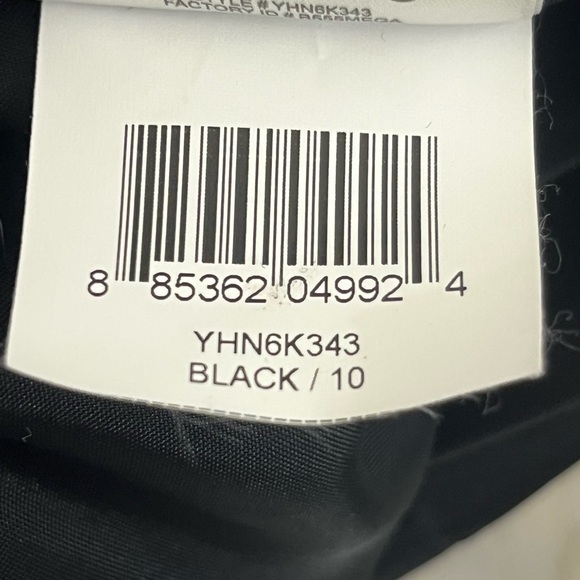 BCBGENERATION Satin Asymmetrical Ruffle Sleeveless Pockets Black Dress Size 10 - Picture 14 of 14